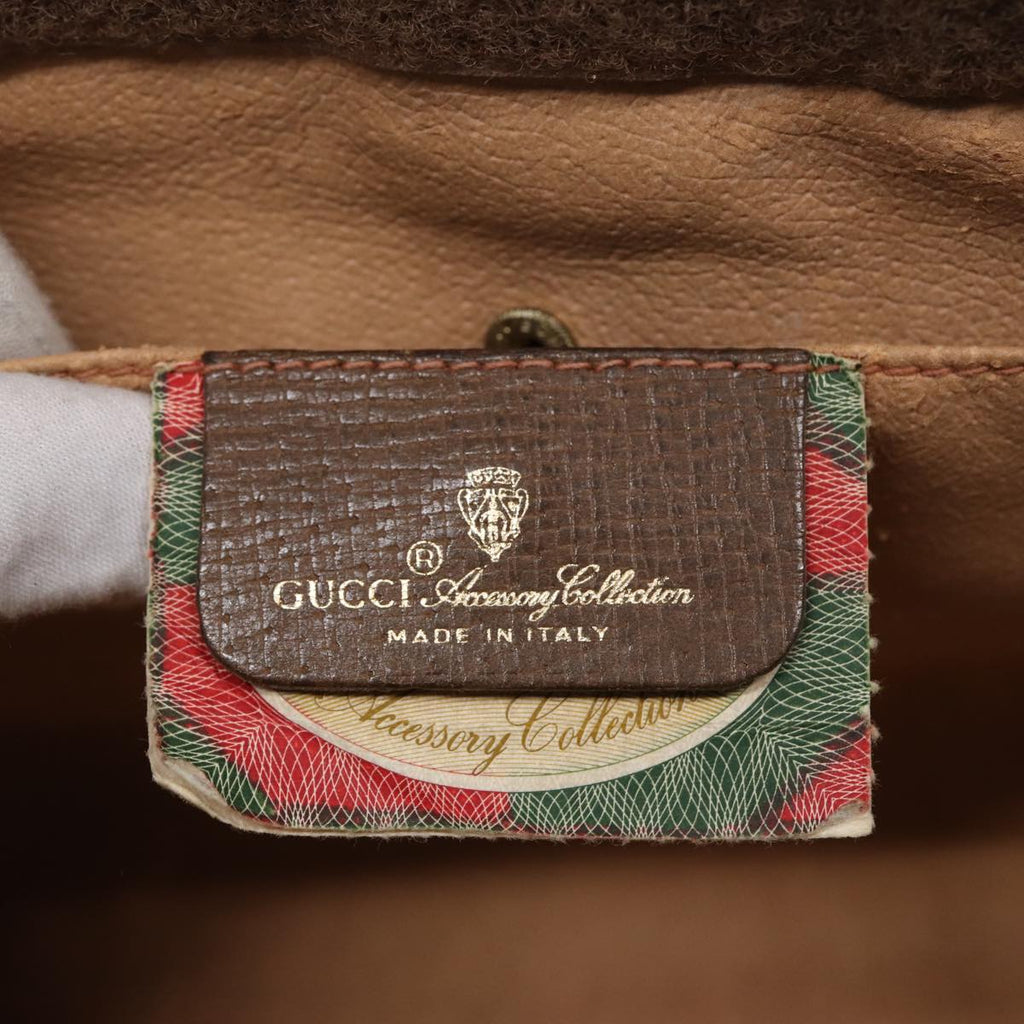 GUCCI GG Supreme Web Sherry Line Clutch Bag PVC Beige Gold 89 01 033 ep5318
