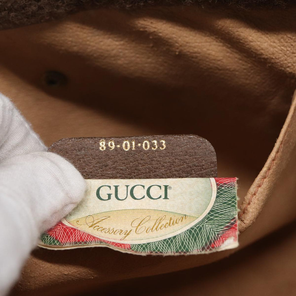 GUCCI GG Supreme Web Sherry Line Clutch Bag PVC Beige Gold 89 01 033 ep5318