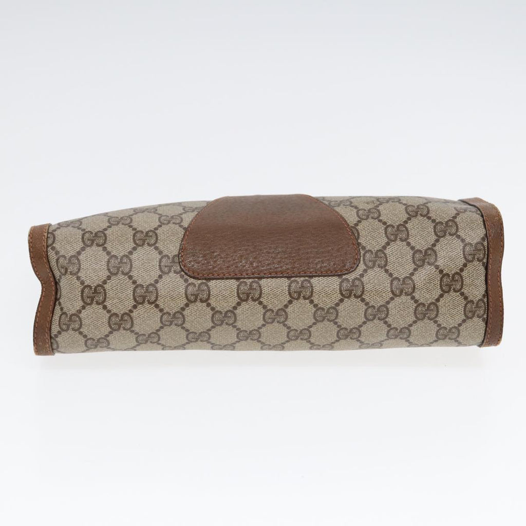 GUCCI GG Supreme Web Sherry Line Clutch Bag PVC Beige Gold 89 01 033 ep5318