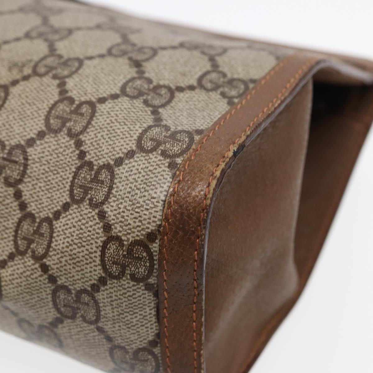 GUCCI GG Supreme Web Sherry Line Clutch Bag PVC Beige Gold 89 01 033 ep5318