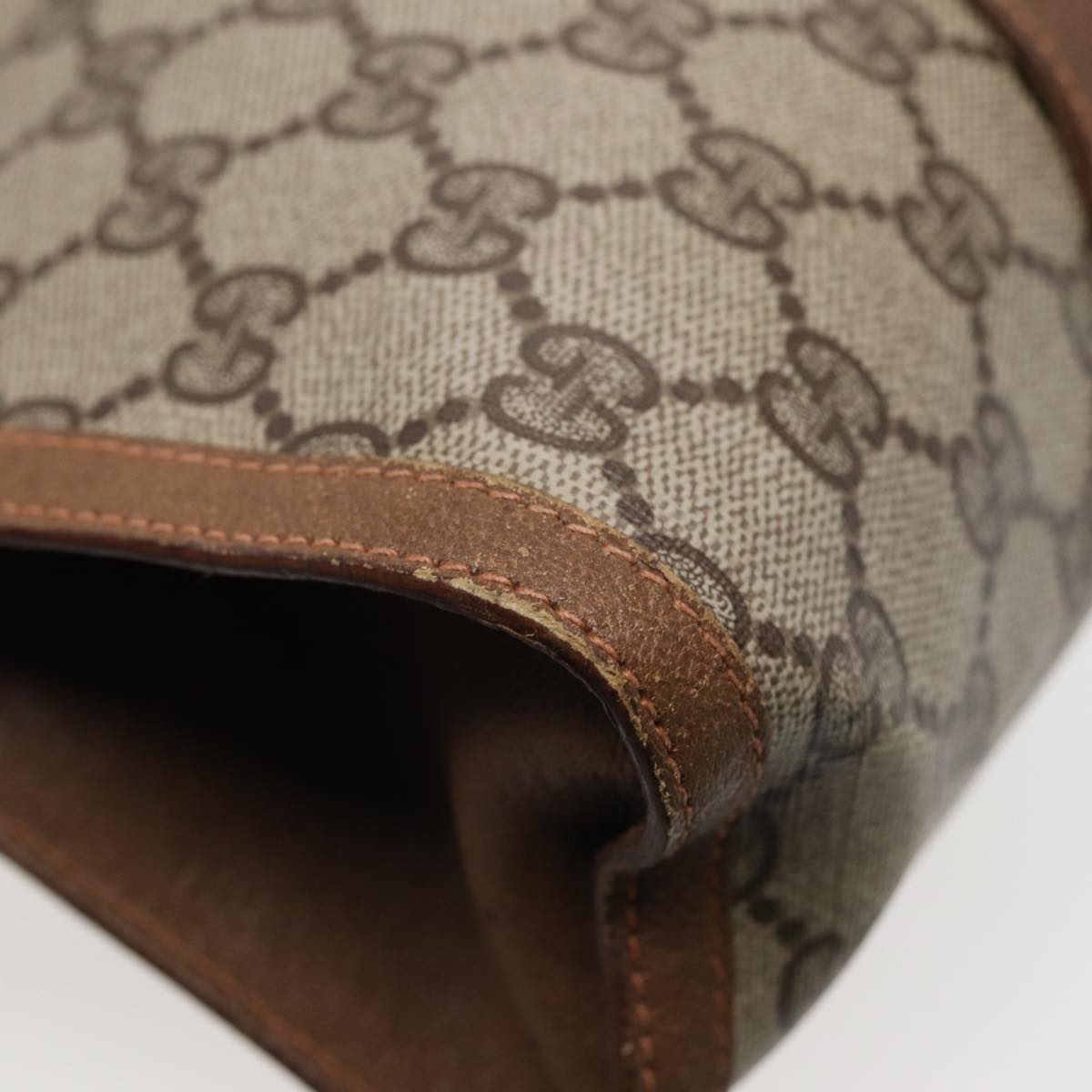 GUCCI GG Supreme Web Sherry Line Clutch Bag PVC Beige Gold 89 01 033 ep5318