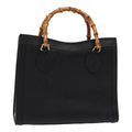 GUCCI Bamboo Hand Bag Leather Black Gold 002 2123 0260 ep5326