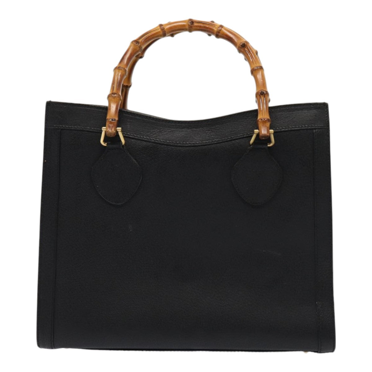 GUCCI Bamboo Hand Bag Leather Black Gold 002 2123 0260 ep5326