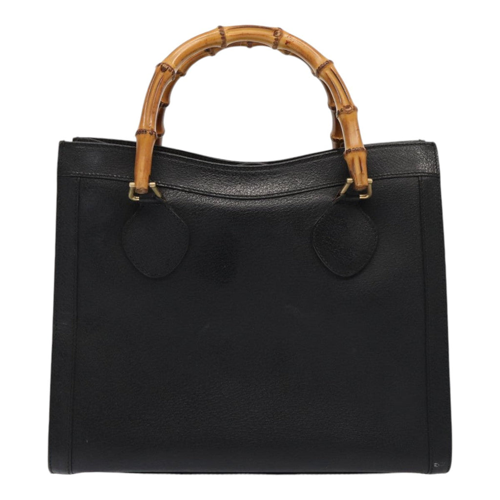 GUCCI Bamboo Hand Bag Leather Black Gold 002 2123 0260 ep5326