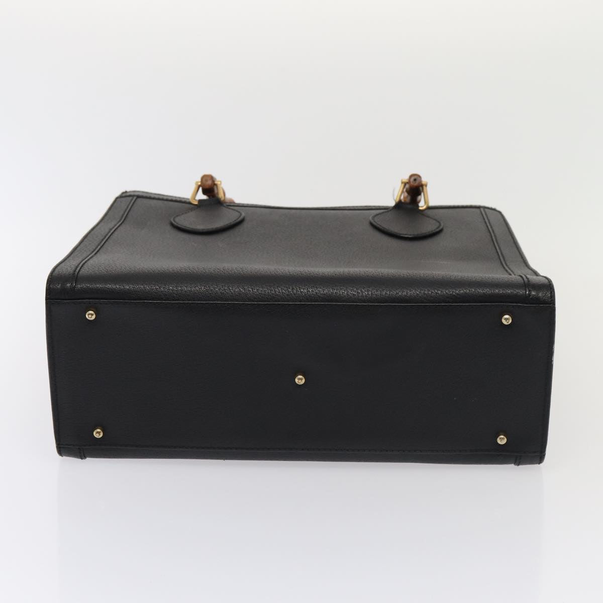 GUCCI Bamboo Hand Bag Leather Black Gold 002 2123 0260 ep5326