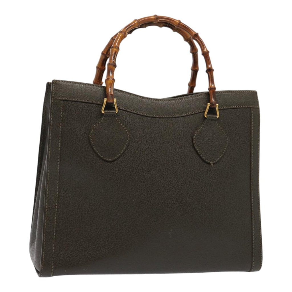 GUCCI Bamboo Hand Bag Leather Khaki Gold 002 2853 0260 0 ep5328