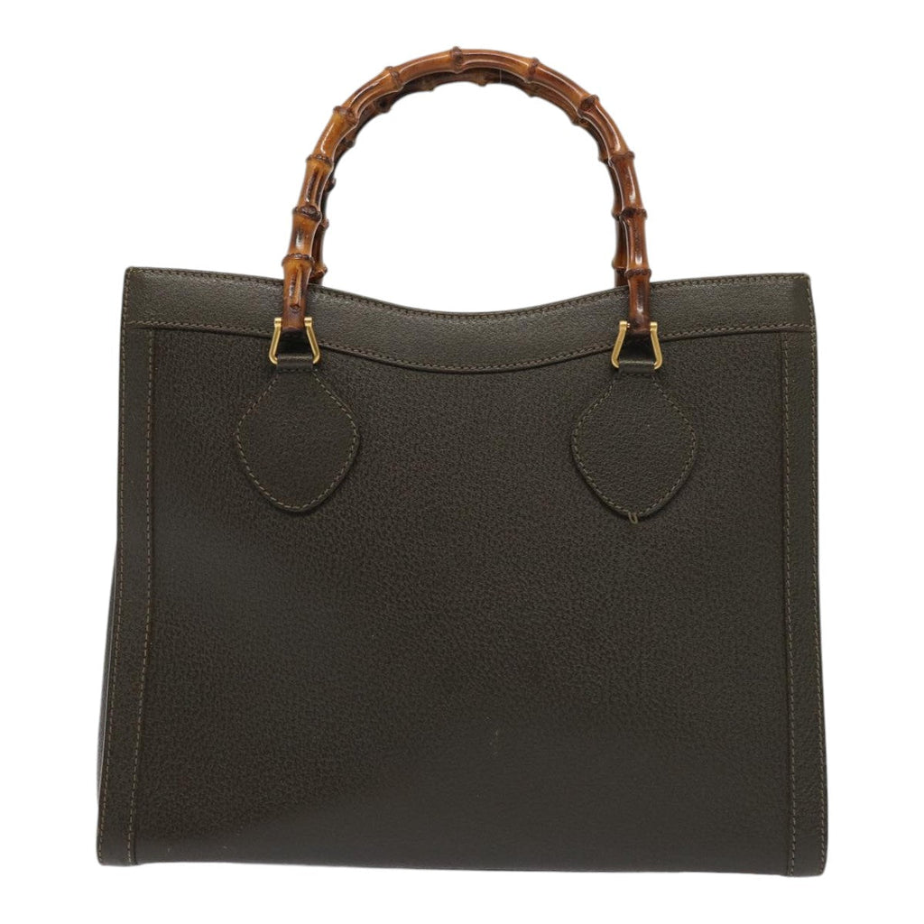 GUCCI Bamboo Hand Bag Leather Khaki Gold 002 2853 0260 0 ep5328