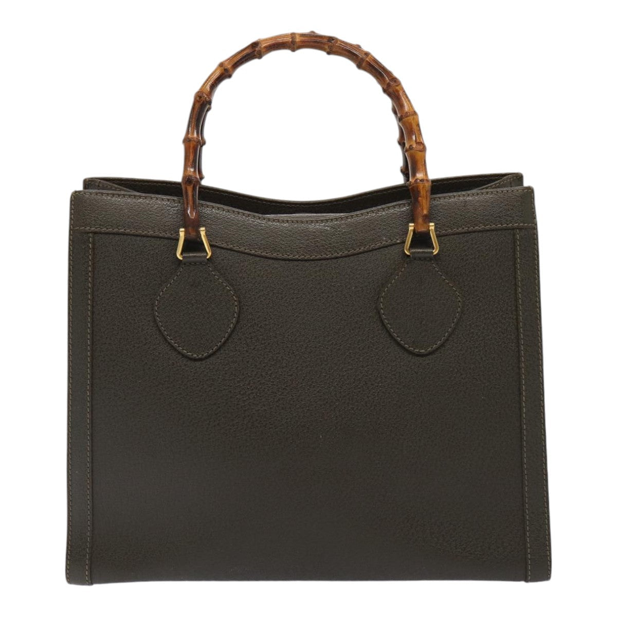 GUCCI Bamboo Hand Bag Leather Khaki Gold 002 2853 0260 0 ep5328