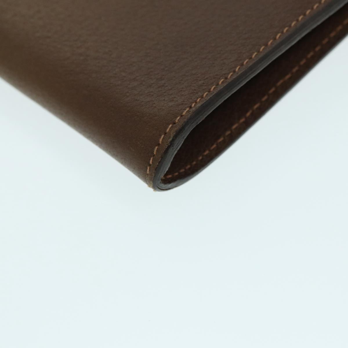 GUCCI Clutch Bag Leather Gold Brown ep5344