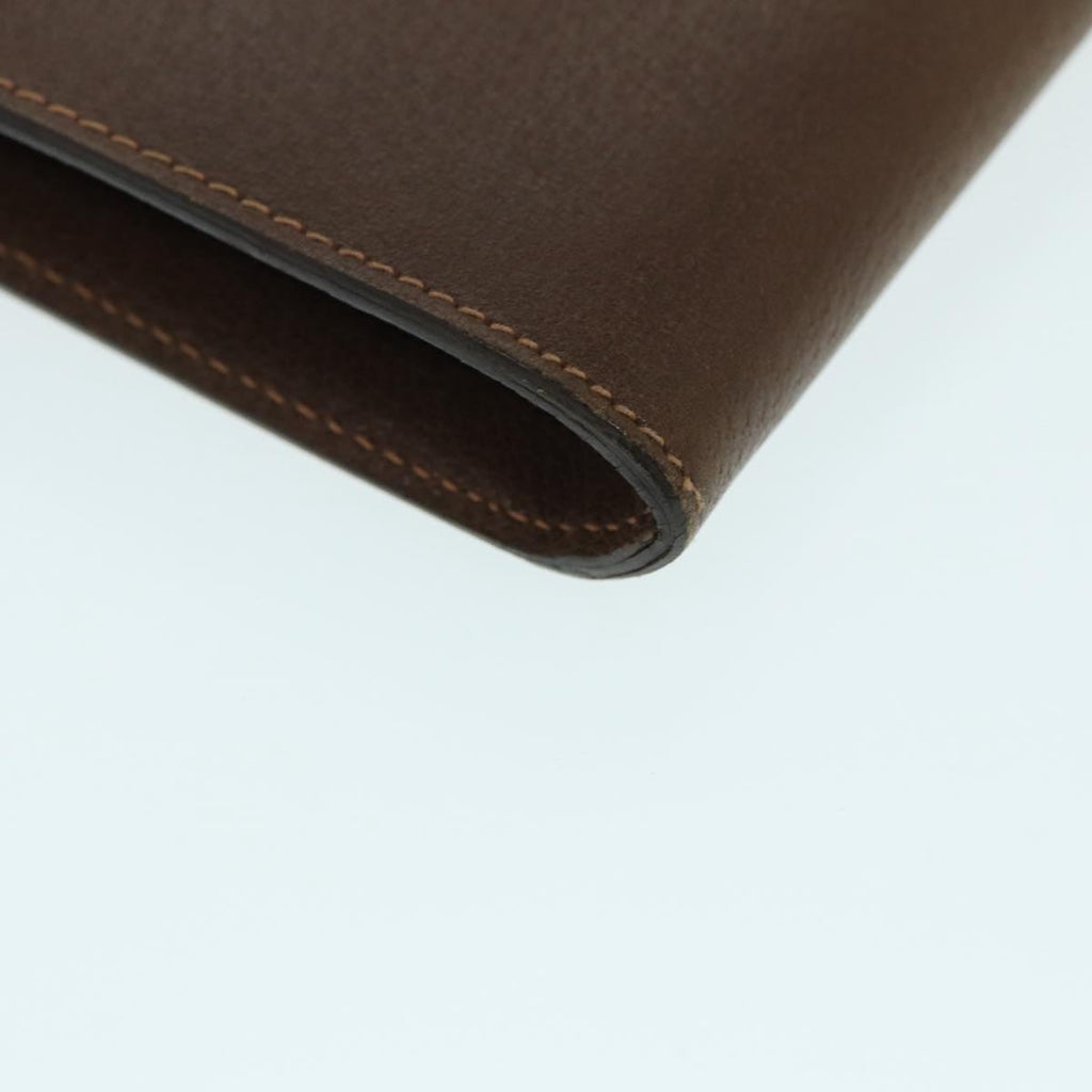 GUCCI Clutch Bag Leather Gold Brown ep5344