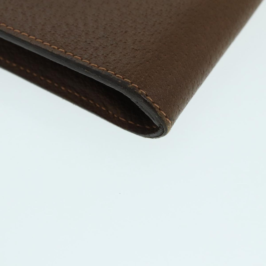 GUCCI Clutch Bag Leather Gold Brown ep5344