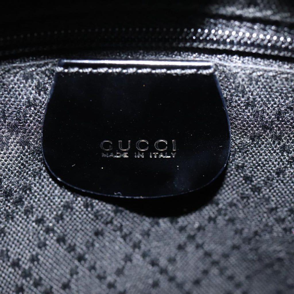 GUCCI Bamboo Hand Bag Nylon 2way Black Silver 000 1998 0540 ep5347