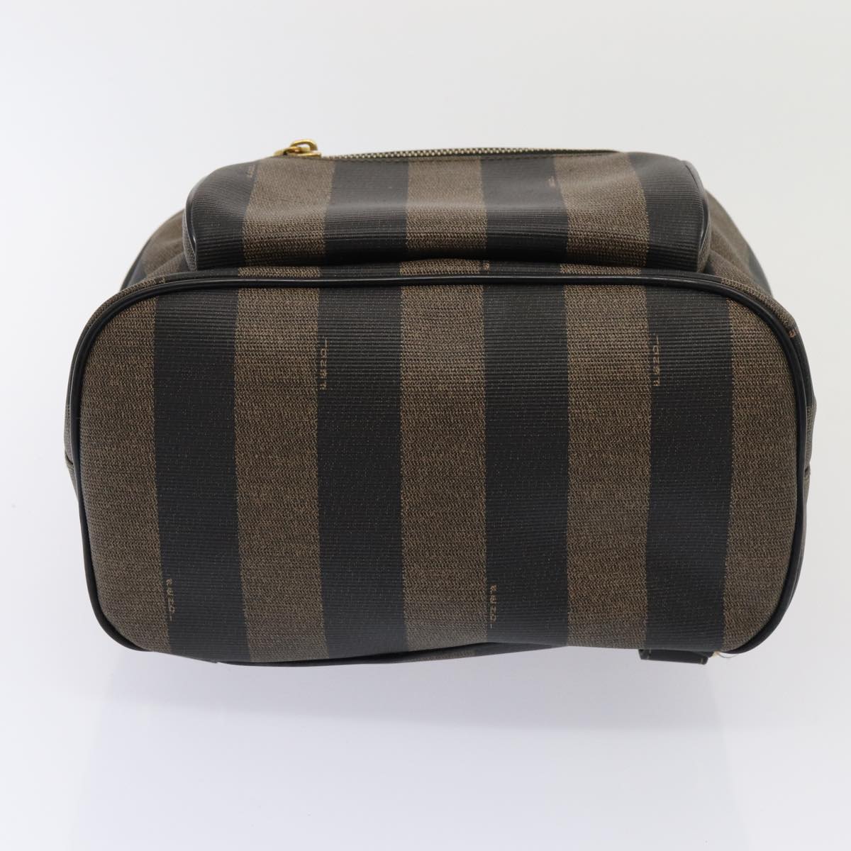FENDI Pecan Canvas Backpack Brown Black gold ep5348