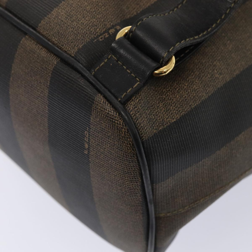 FENDI Pecan Canvas Backpack Brown Black gold ep5348