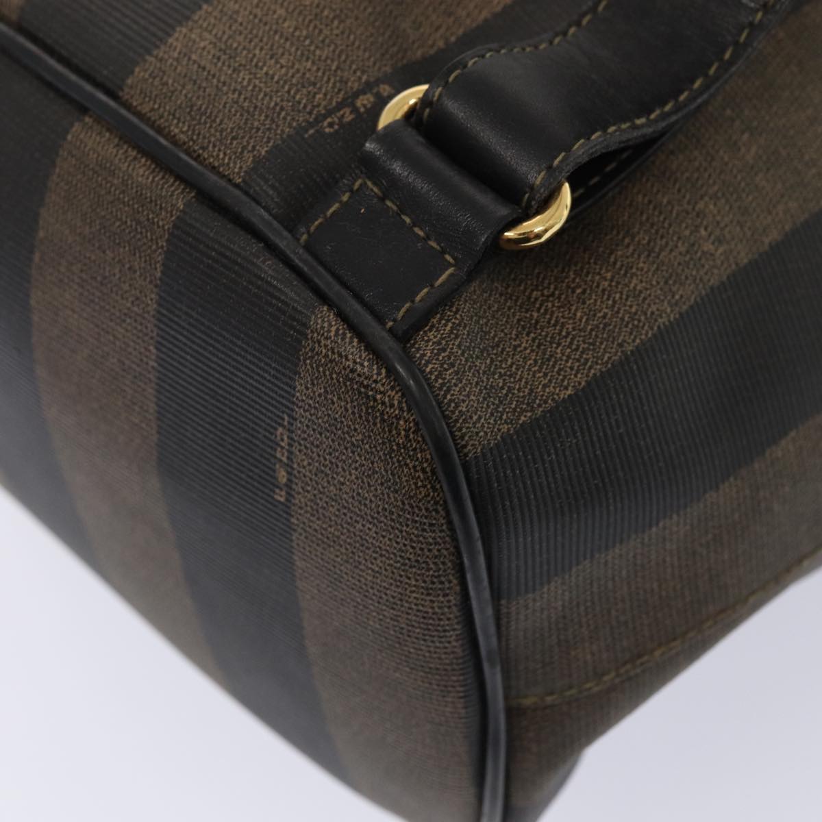 FENDI Pecan Canvas Backpack Brown Black gold ep5348