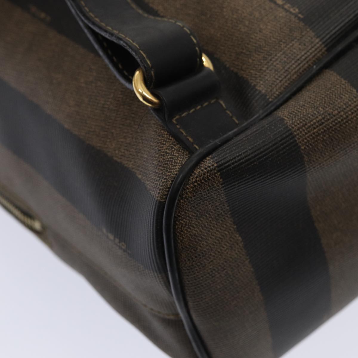 FENDI Pecan Canvas Backpack Brown Black gold ep5348