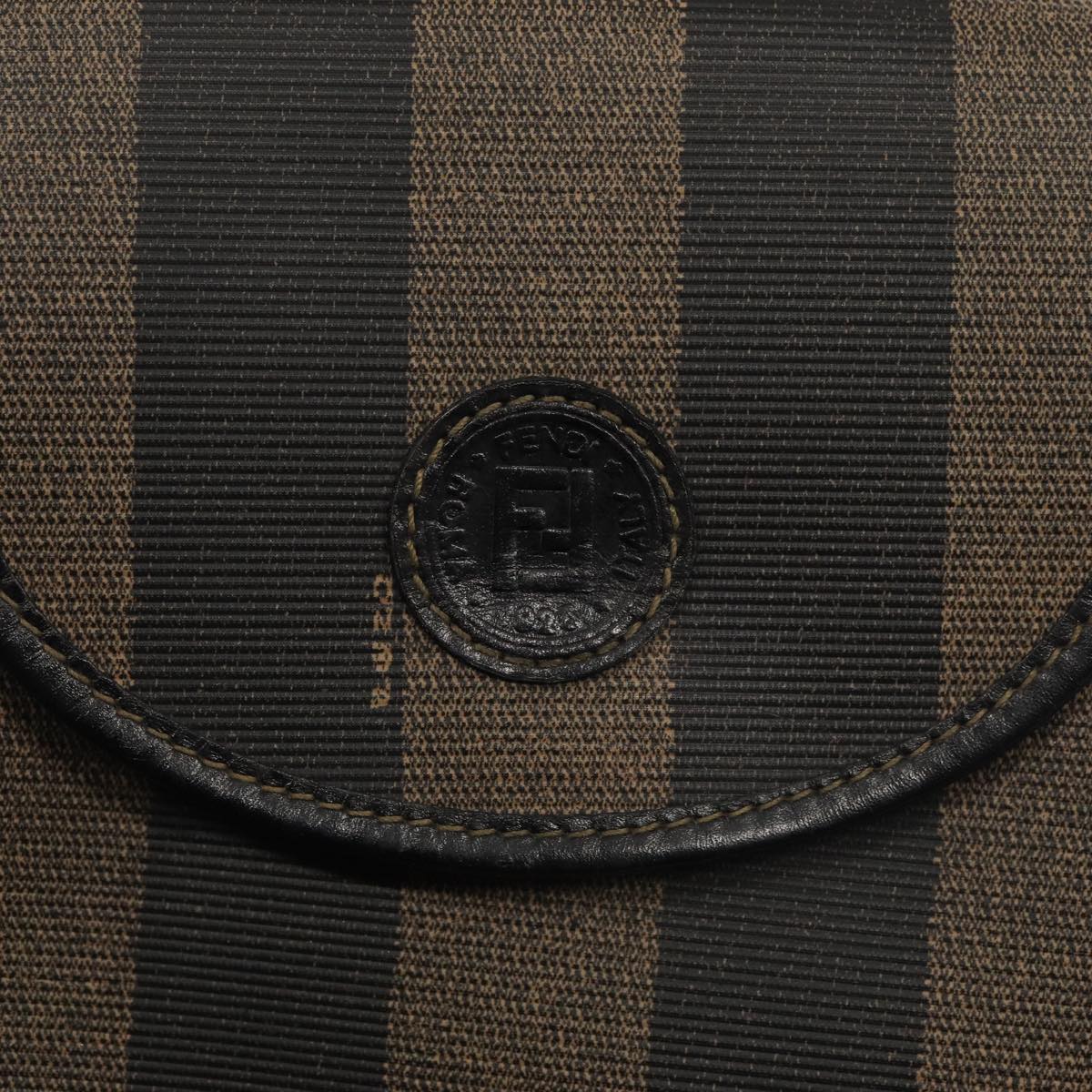 FENDI Pecan Canvas Backpack Brown Black gold ep5348