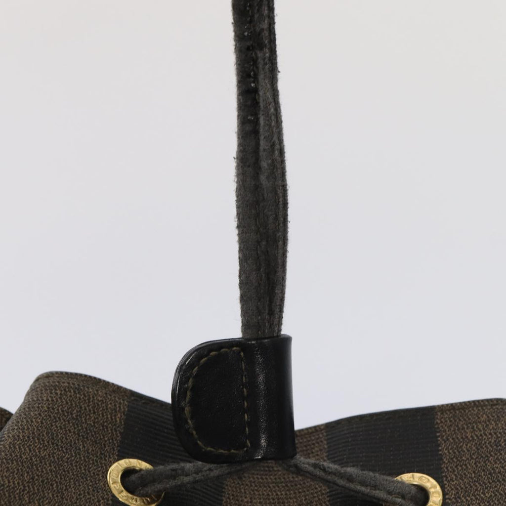 FENDI Pecan Canvas Backpack Brown Black gold ep5348