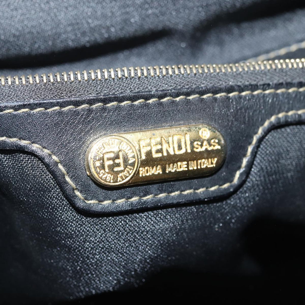 FENDI Pecan Canvas Backpack Brown Black gold ep5348