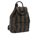 FENDI Pecan Canvas Backpack Brown Black gold ep5348
