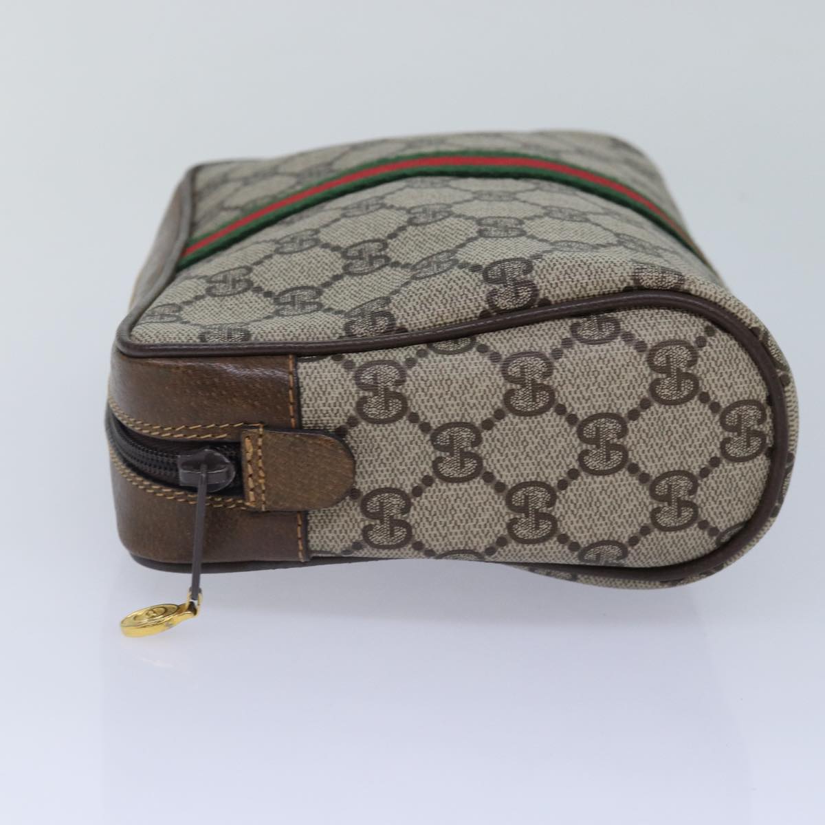 GUCCI GG Supreme Web Sherry Line Clutch Bag Beige Gold 32 014 3553 ep5355