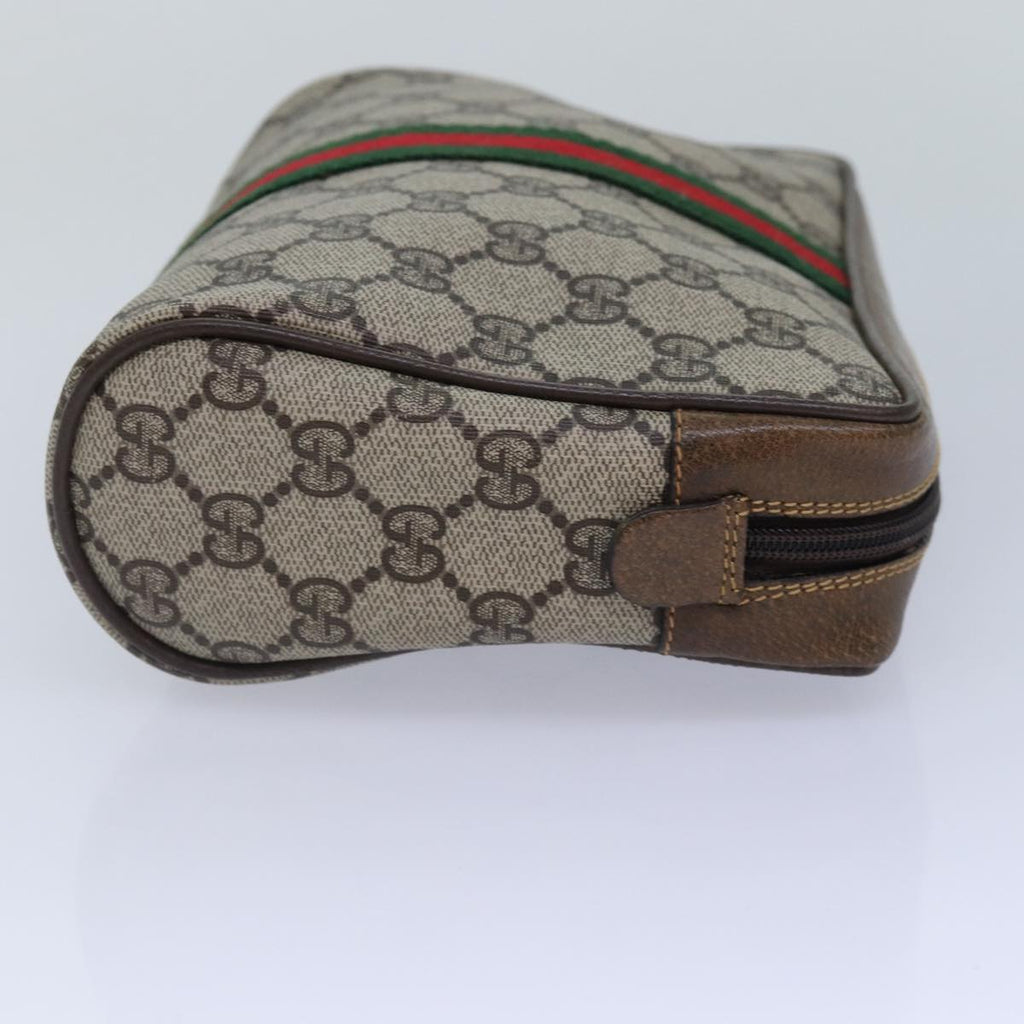 GUCCI GG Supreme Web Sherry Line Clutch Bag Beige Gold 32 014 3553 ep5355