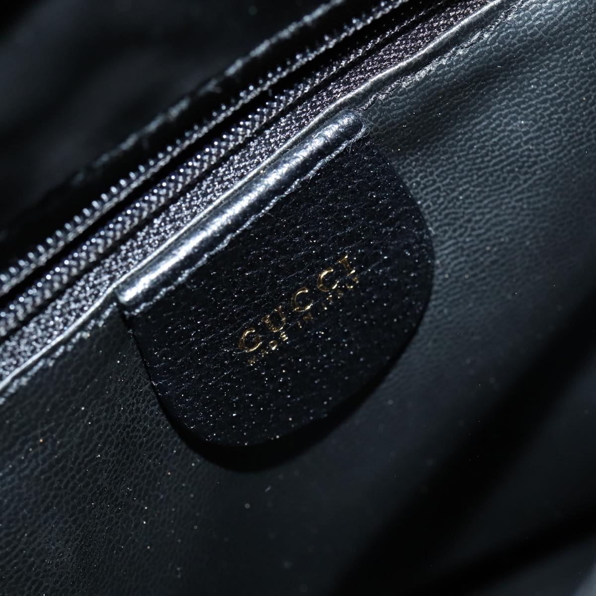GUCCI Bamboo Hand Bag Leather Black Gold 002 1096 0260 ep5357