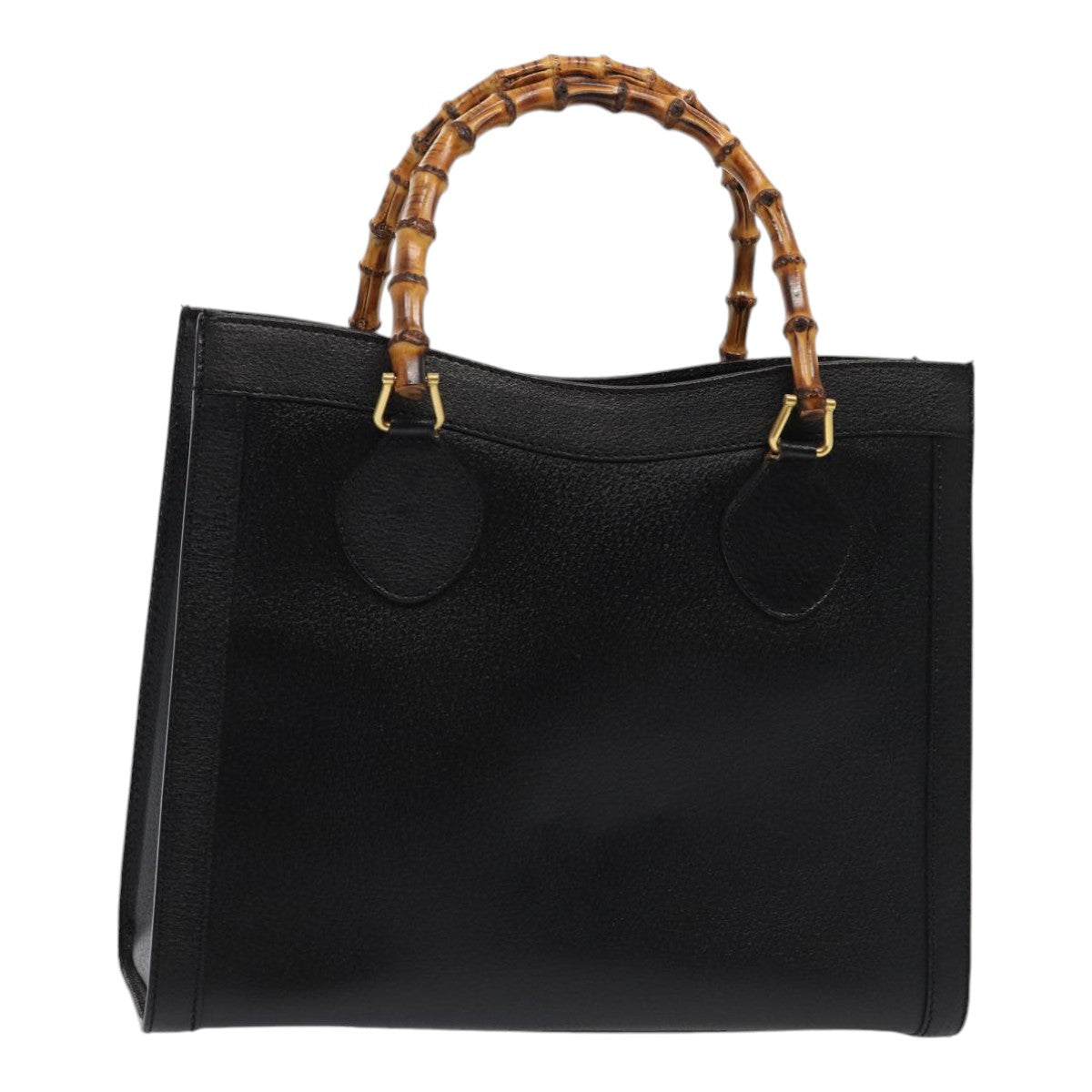 GUCCI Bamboo Hand Bag Leather Black Gold 002 1096 0260 ep5357