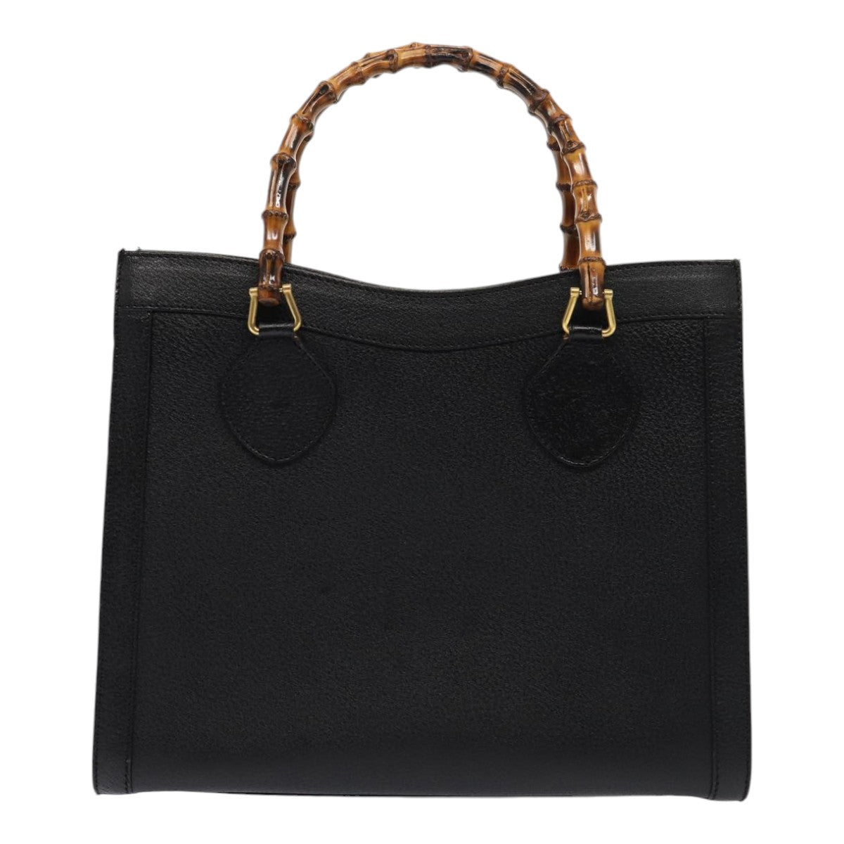 GUCCI Bamboo Hand Bag Leather Black Gold 002 1096 0260 ep5357