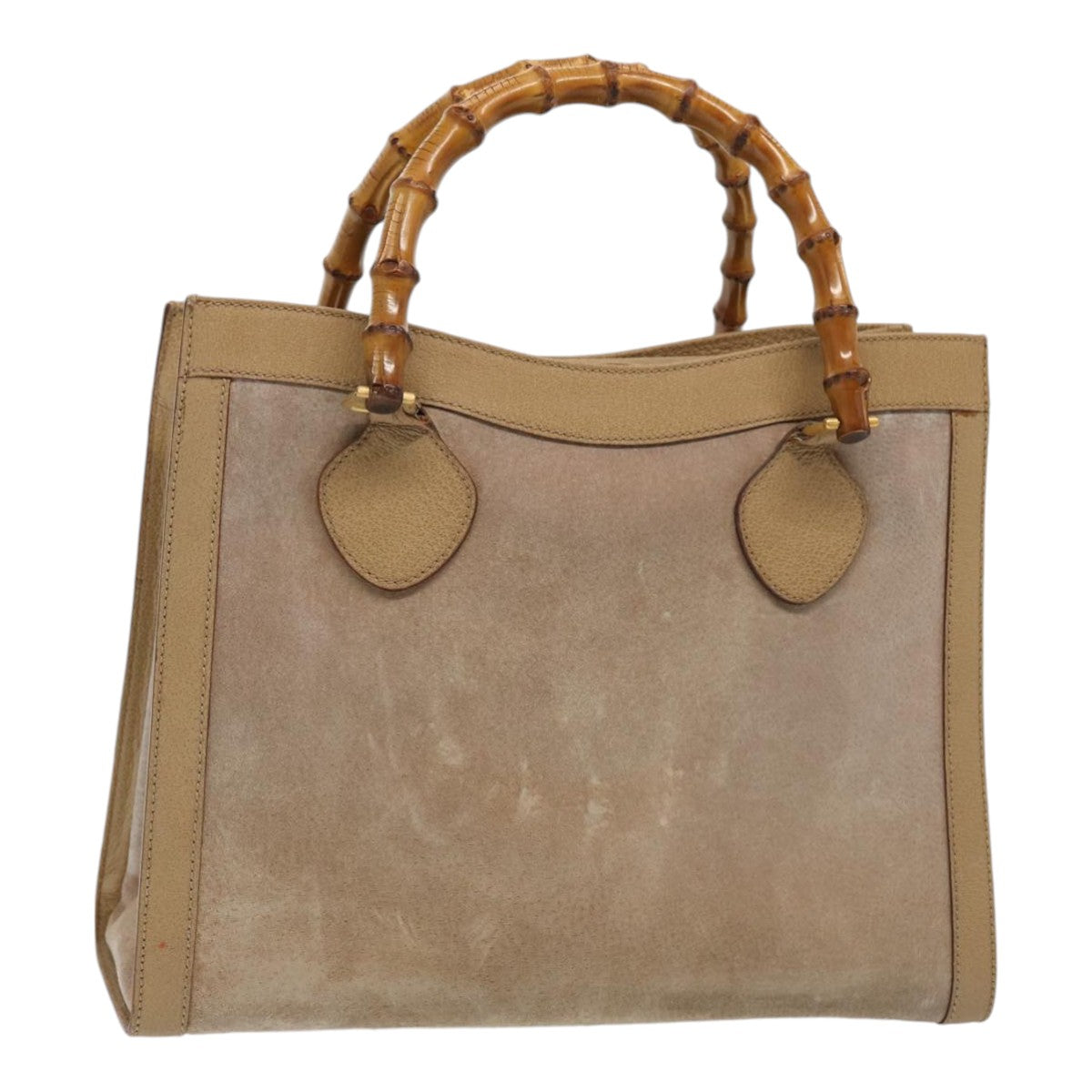 GUCCI Bamboo Hand Bag Suede Beige Gold 002 0260 2615 ep5358