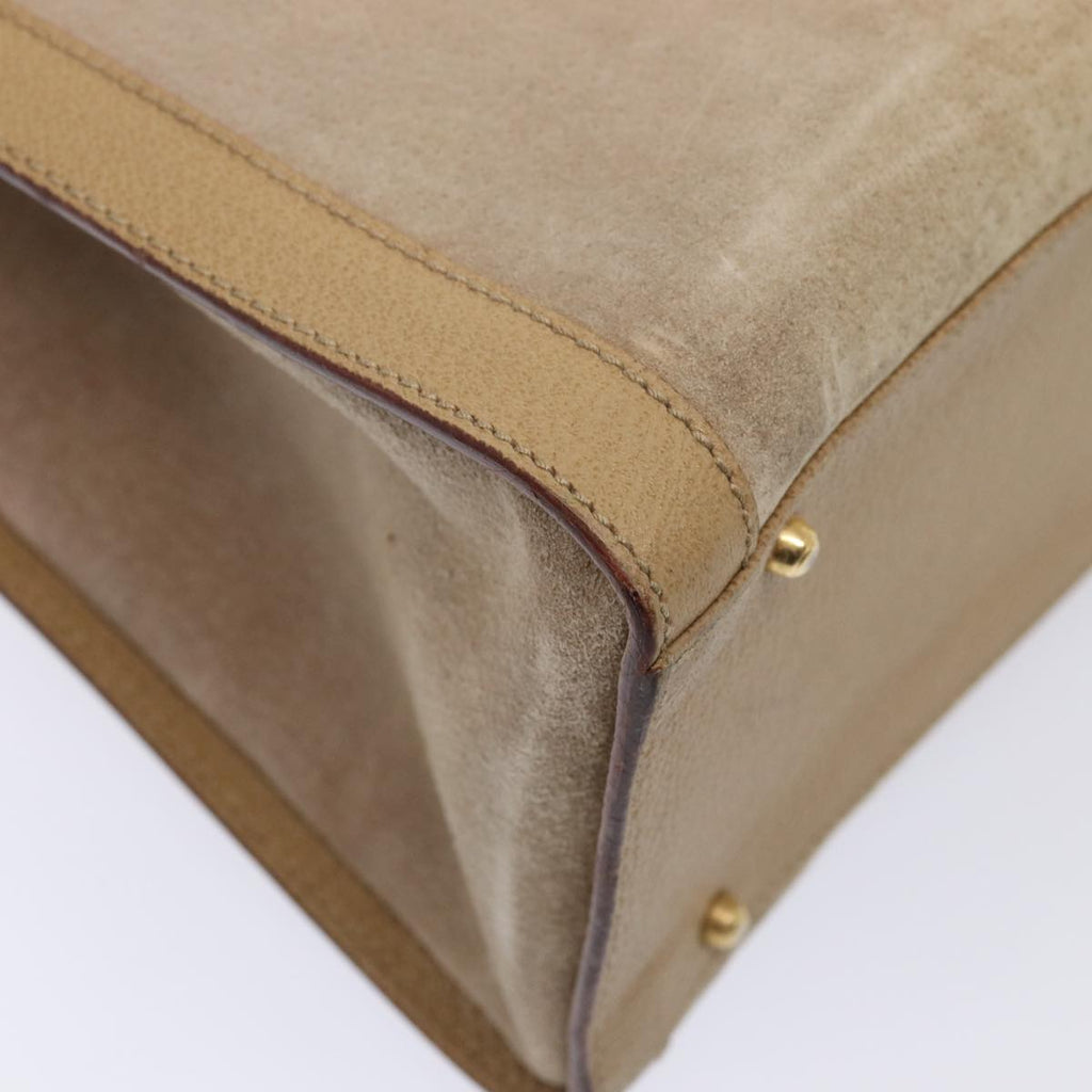 GUCCI Bamboo Hand Bag Suede Beige Gold 002 0260 2615 ep5358