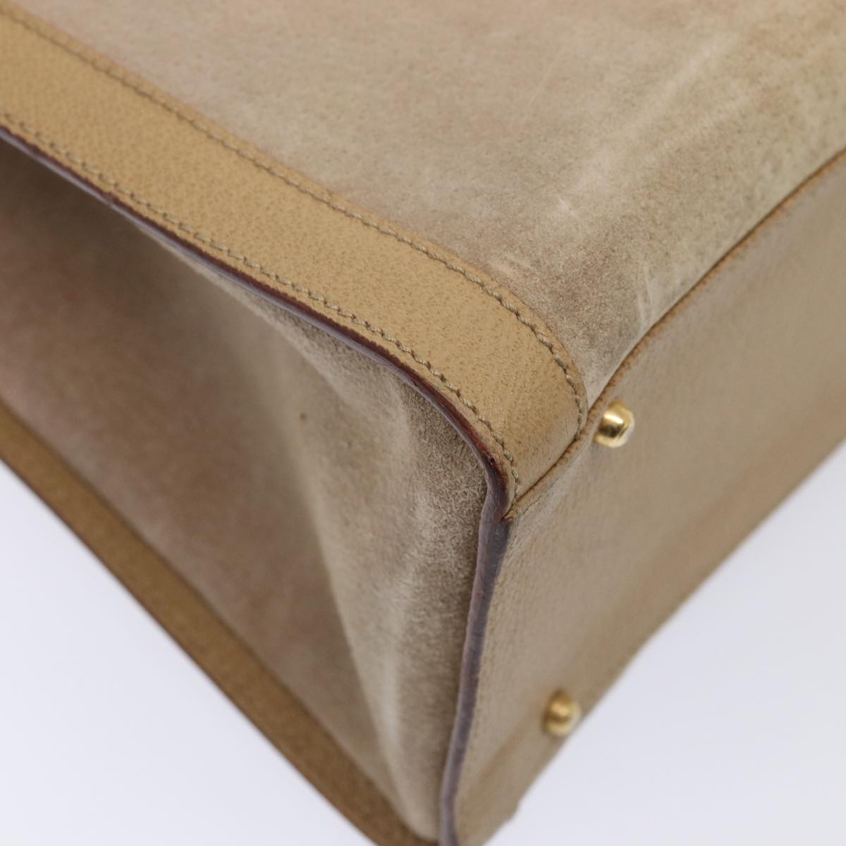 GUCCI Bamboo Hand Bag Suede Beige Gold 002 0260 2615 ep5358