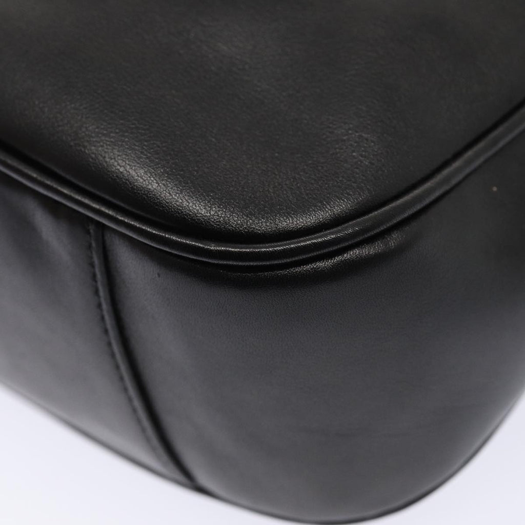 GUCCI Bamboo Hand Bag Leather 2way Black Gold 001 1638 ep5360