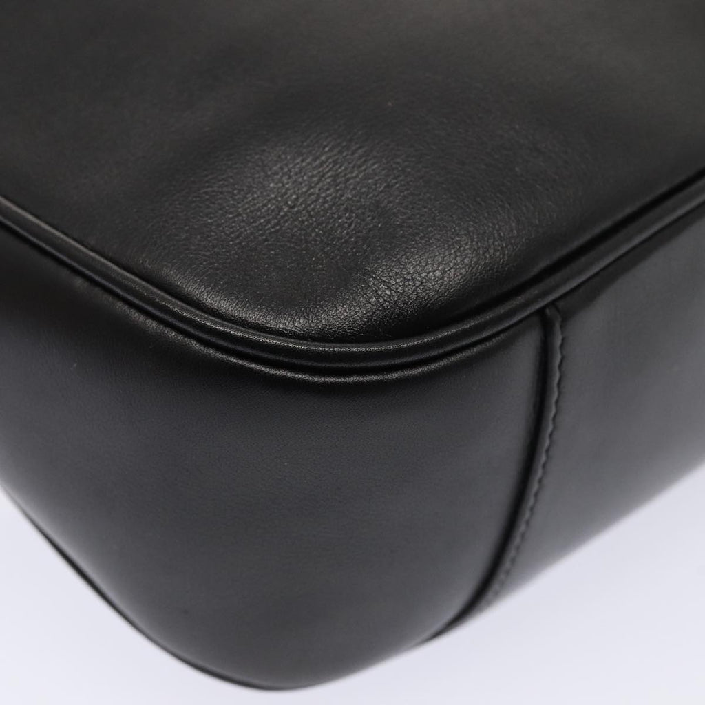GUCCI Bamboo Hand Bag Leather 2way Black Gold 001 1638 ep5360
