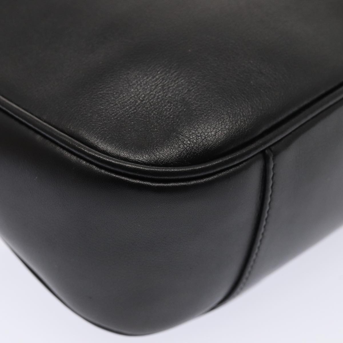 GUCCI Bamboo Hand Bag Leather 2way Black Gold 001 1638 ep5360