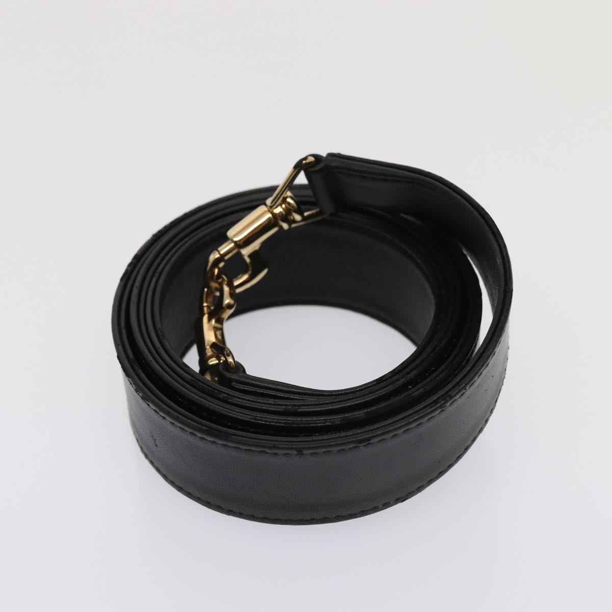 GUCCI Bamboo Hand Bag Leather 2way Black Gold 001 1638 ep5360