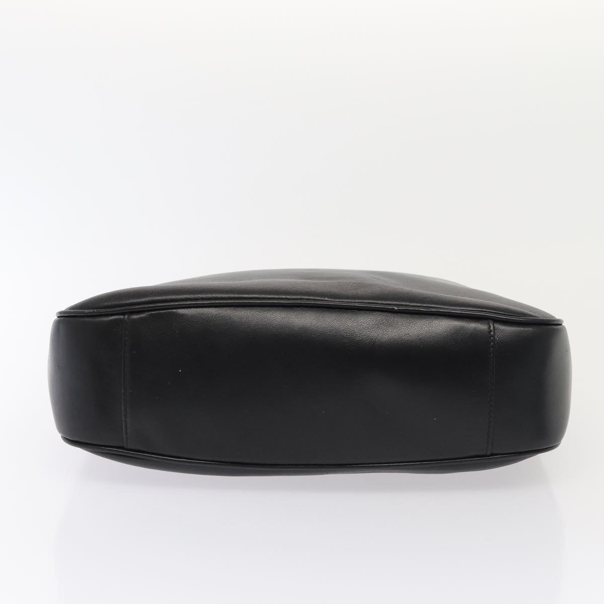 GUCCI Bamboo Hand Bag Leather 2way Black Gold 001 1638 ep5360