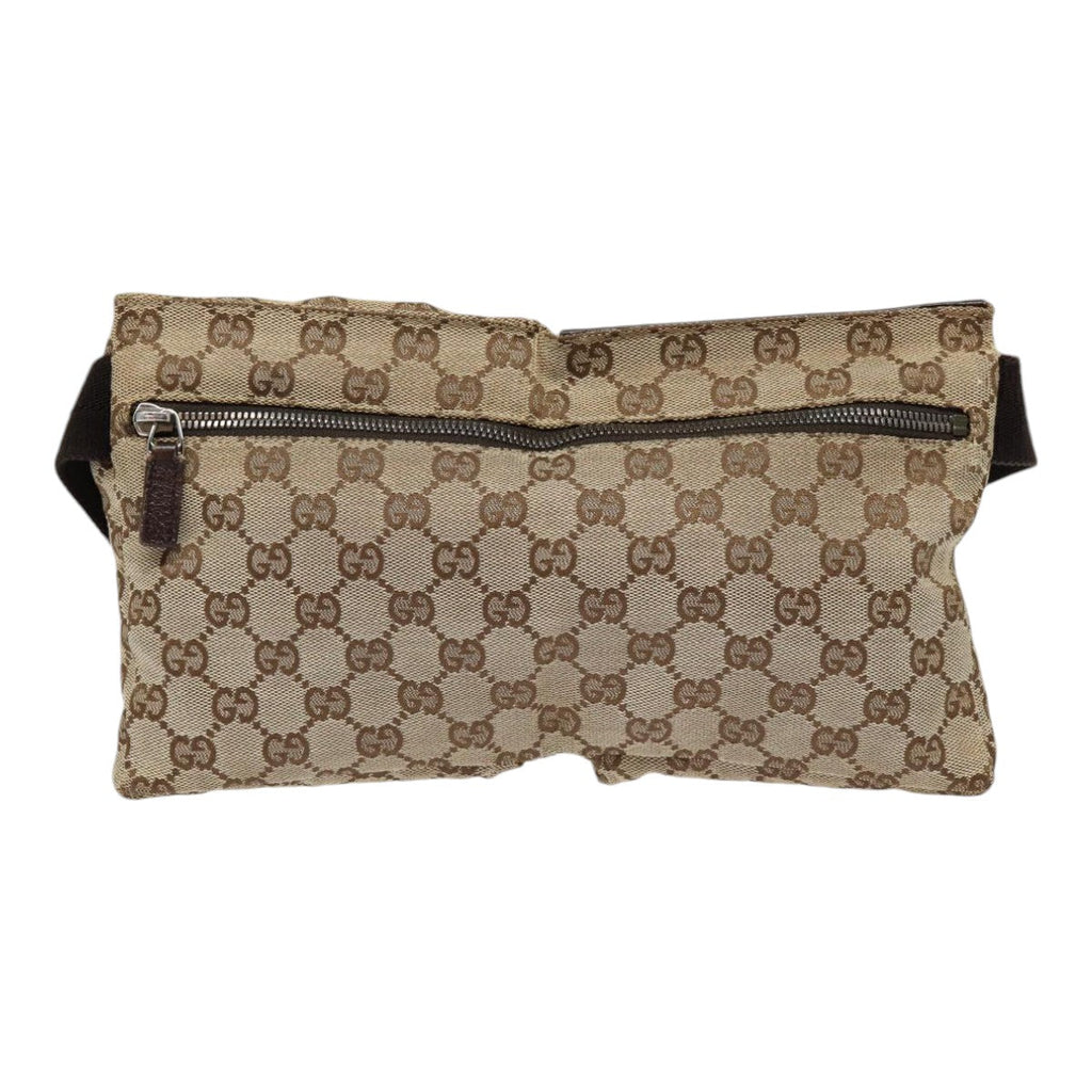 GUCCI GG Canvas Waist bag Beige Silver 28566 ep5361