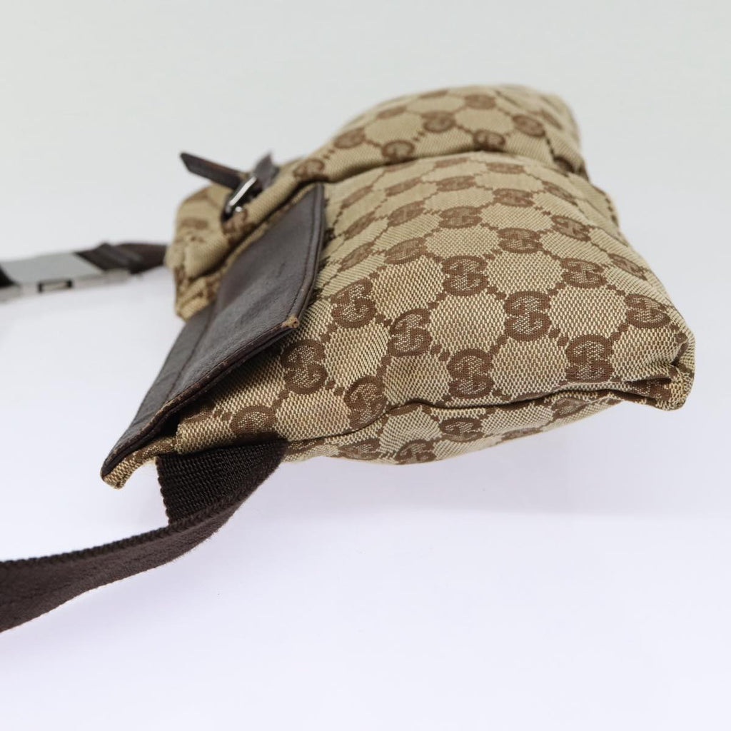 GUCCI GG Canvas Waist bag Beige Silver 28566 ep5361