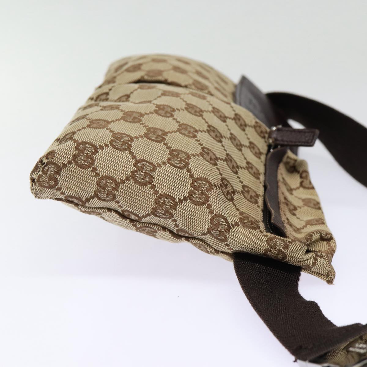 GUCCI GG Canvas Waist bag Beige Silver 28566 ep5361
