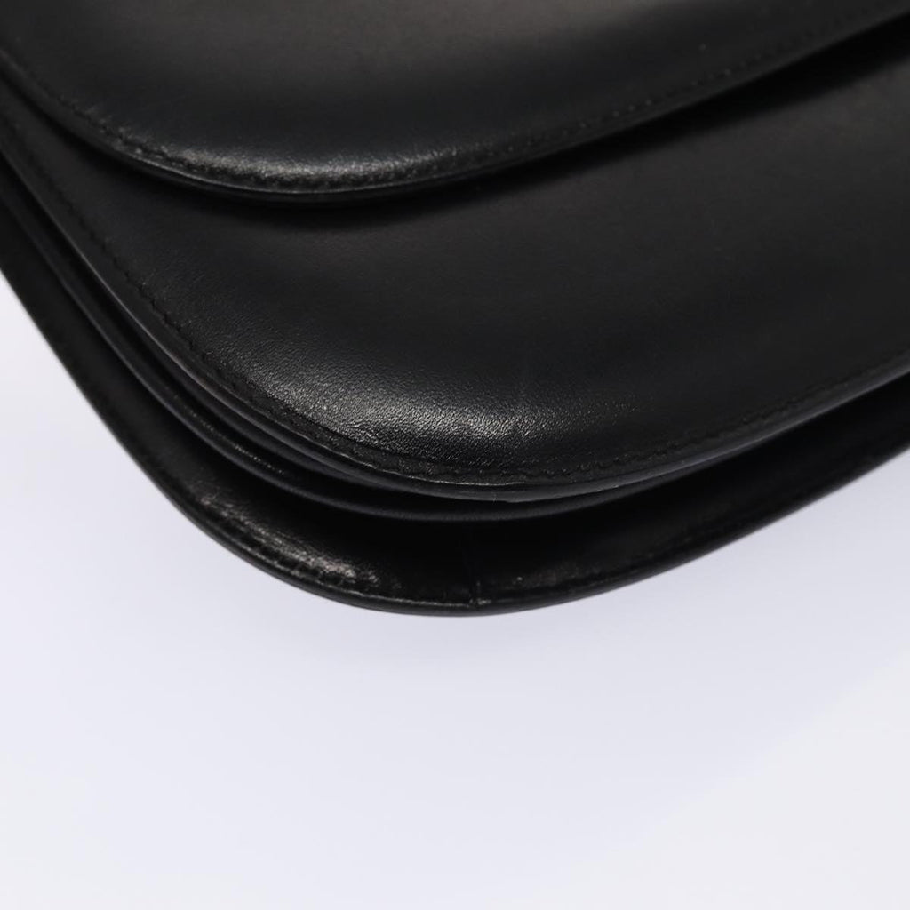 GUCCI Shoulder Bag Leather Black Gold ep5362