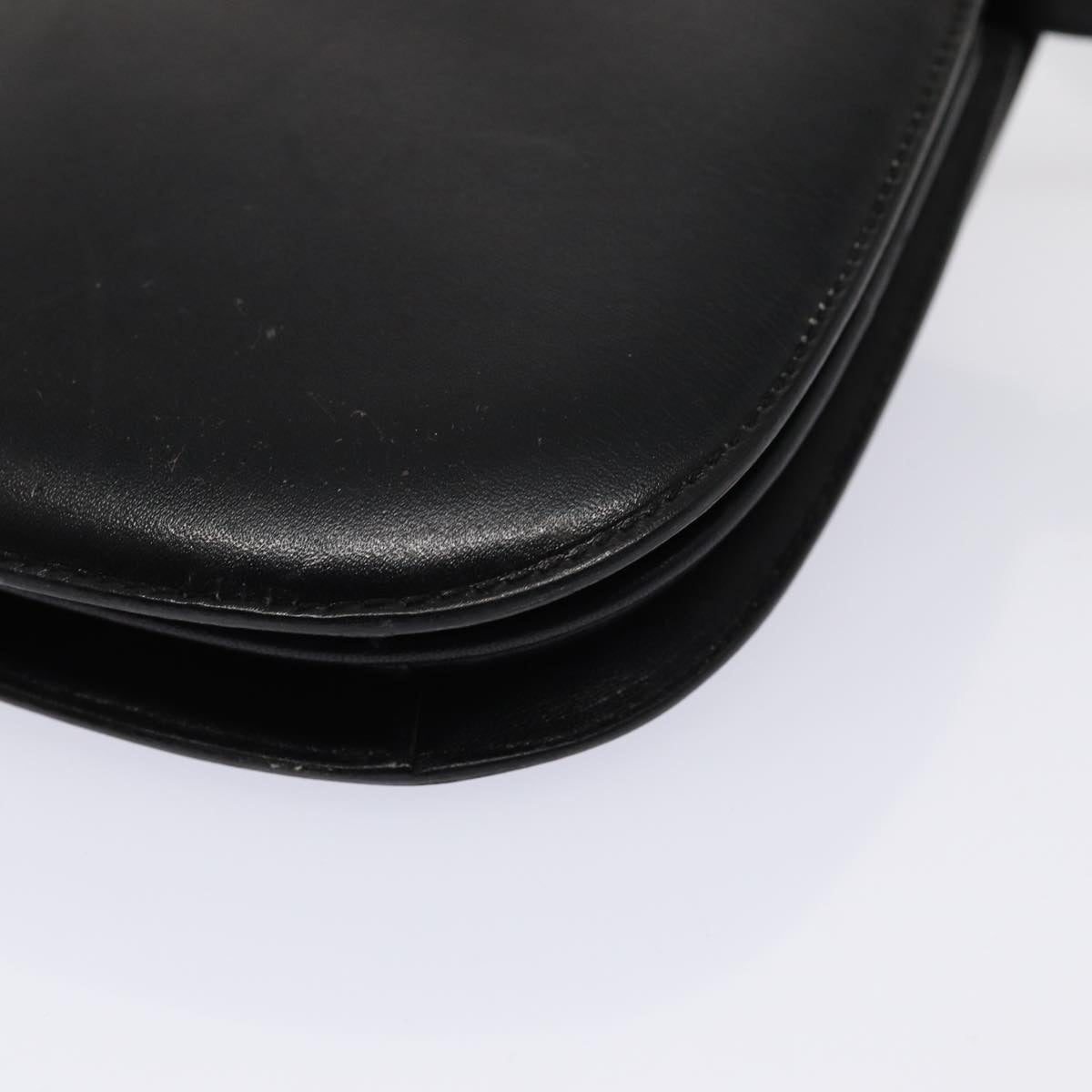 GUCCI Shoulder Bag Leather Black Gold ep5362