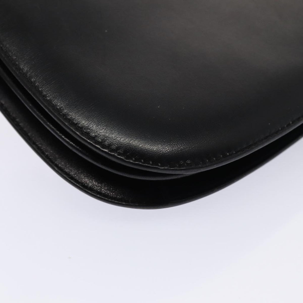 GUCCI Shoulder Bag Leather Black Gold ep5362