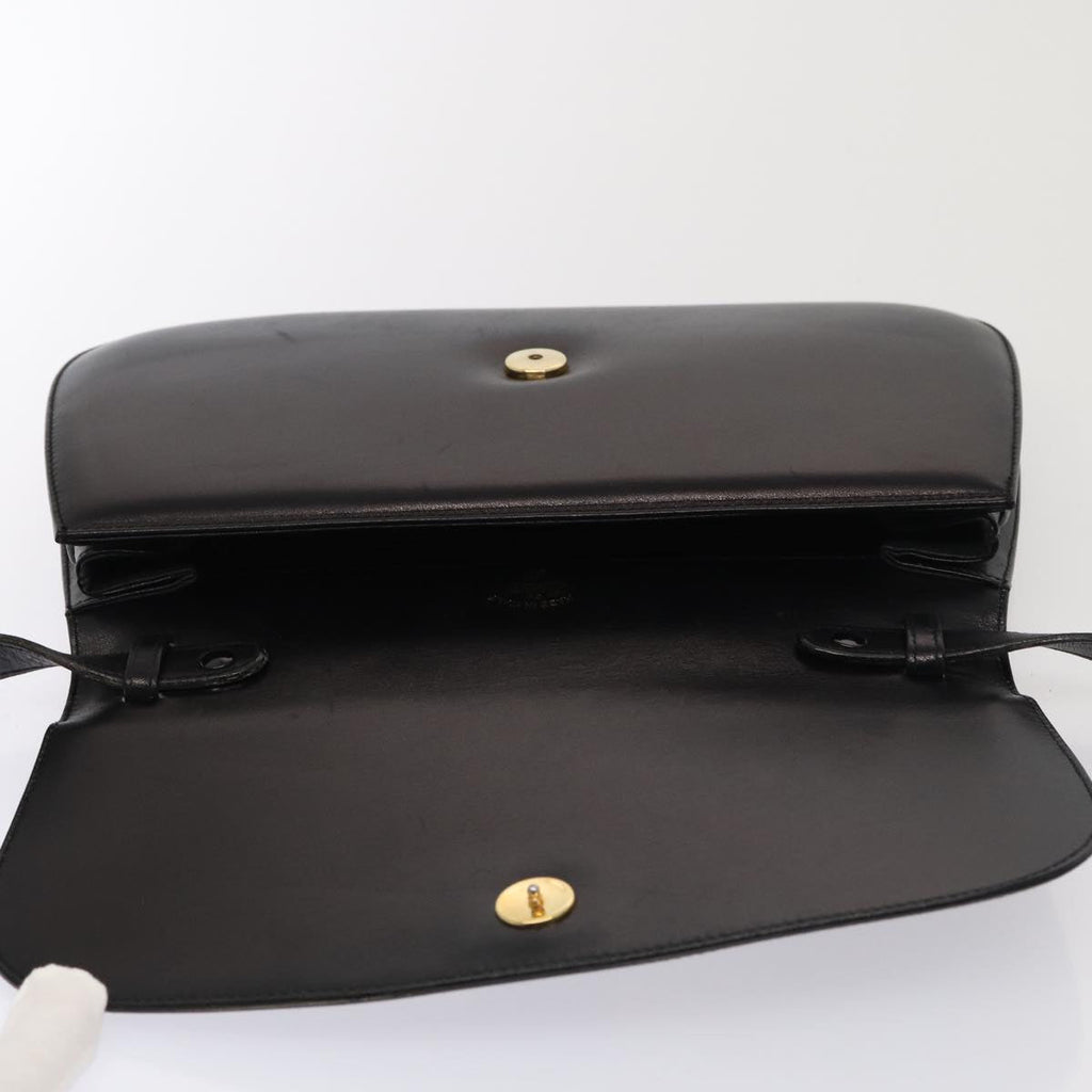 GUCCI Shoulder Bag Leather Black Gold ep5362