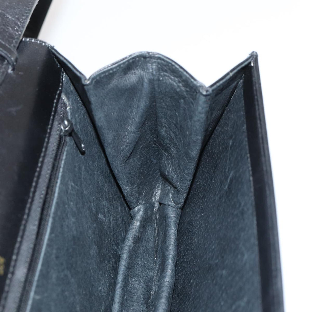 GUCCI Shoulder Bag Leather Black Gold ep5362