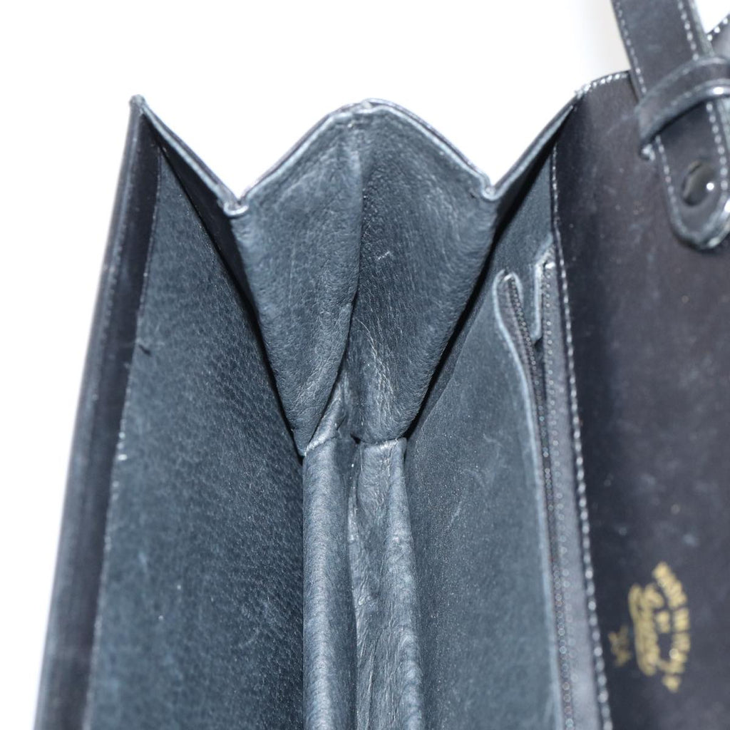 GUCCI Shoulder Bag Leather Black Gold ep5362