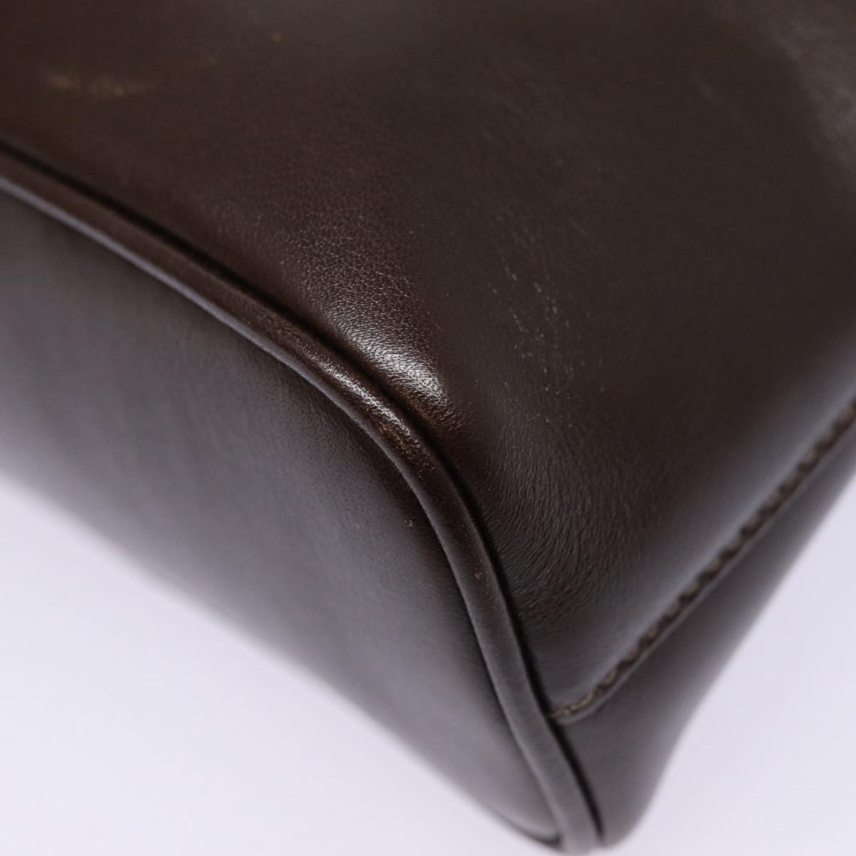 GUCCI Bamboo Hand Bag Leather 2way Brown Gold 007 2032 0231 ep5364