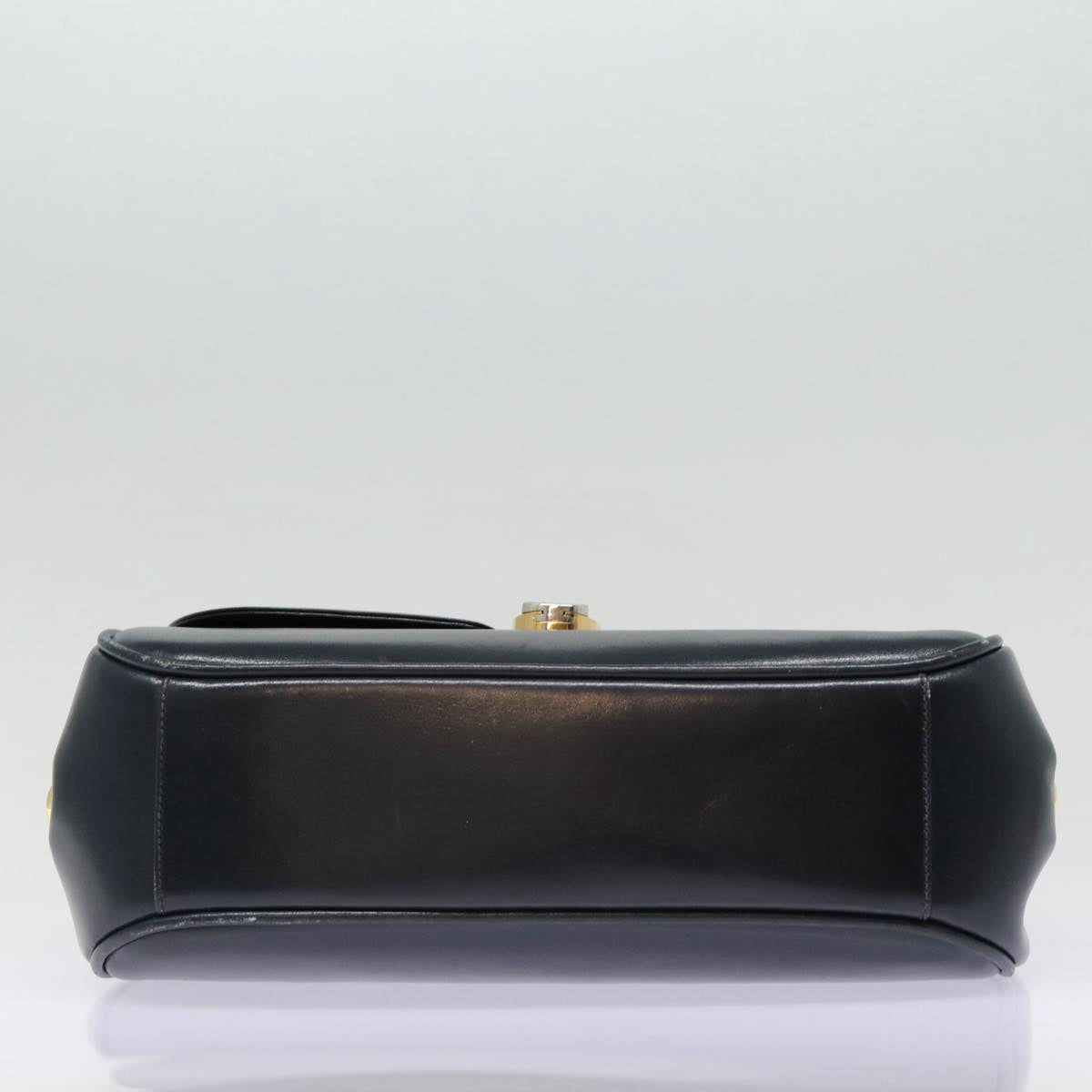 GUCCI Shoulder Bag Leather Navy Gold ep5367