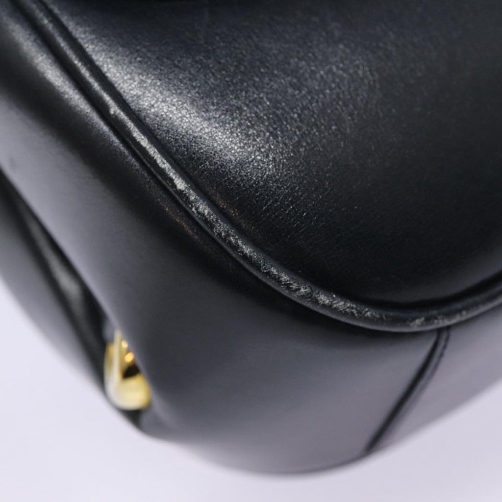 GUCCI Shoulder Bag Leather Navy Gold ep5367