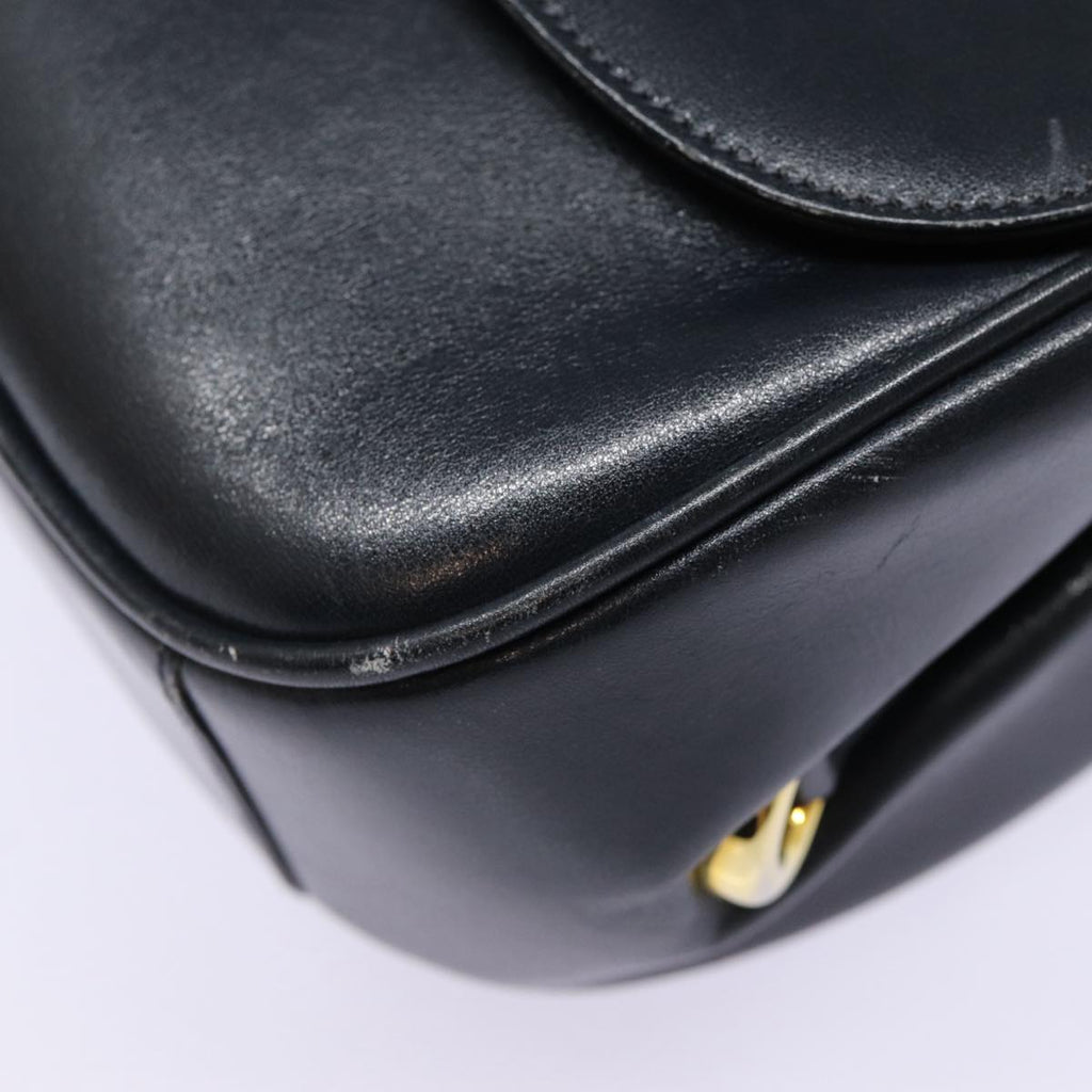 GUCCI Shoulder Bag Leather Navy Gold ep5367